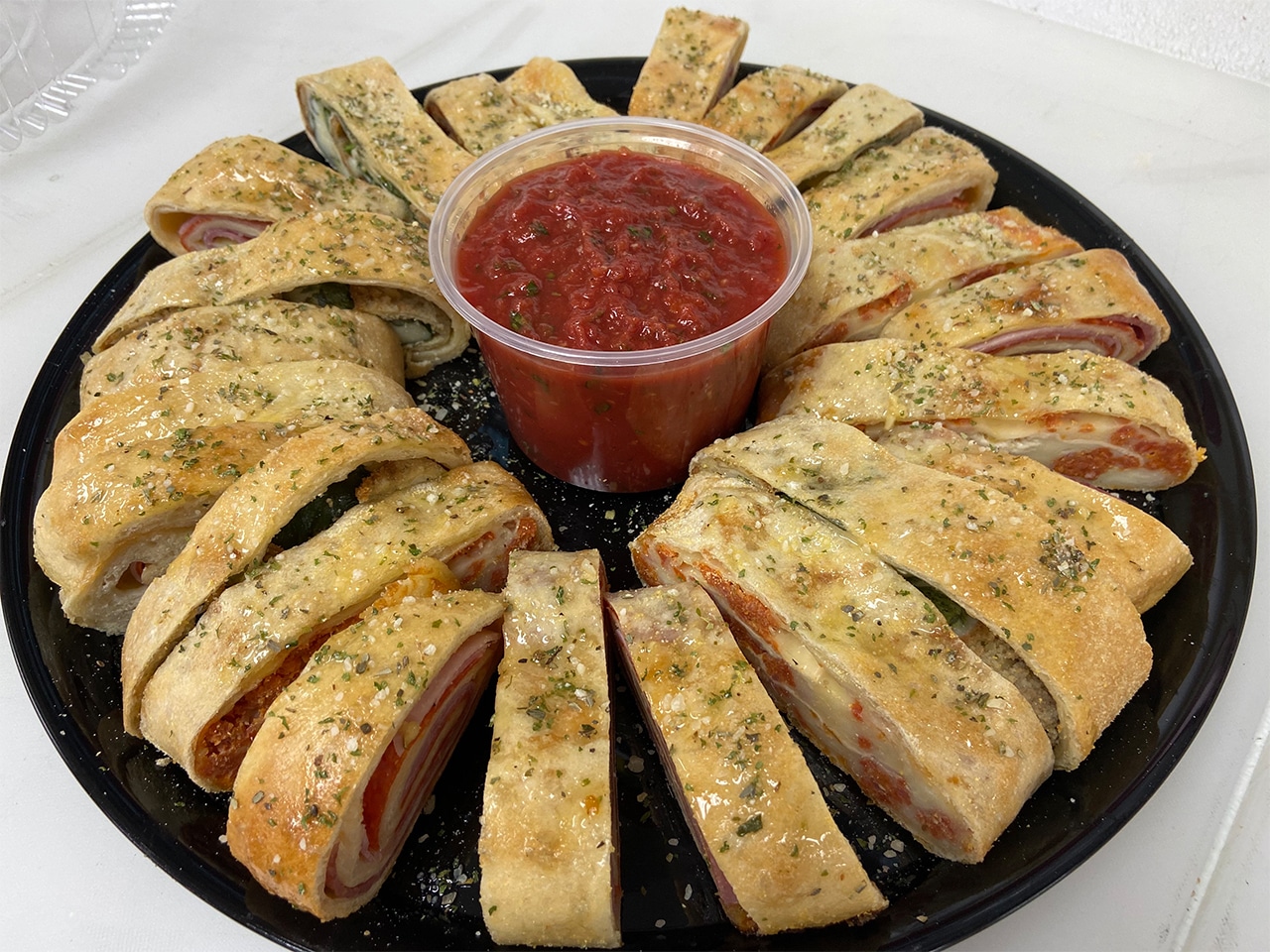 Papparazzi Pizza PCB stromboli party tray for catering