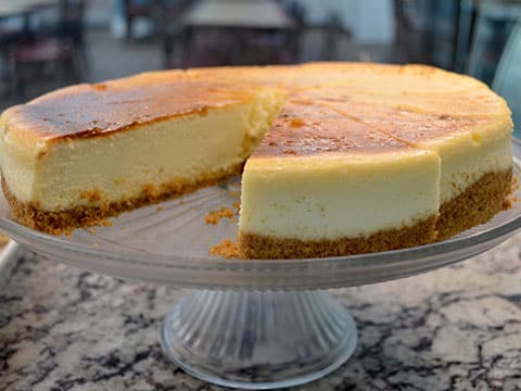 Paparazzi Pizza homemade New York style cheesecake available by the slice